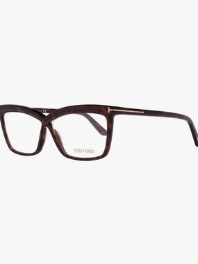 Tom Ford Brown Tortoiseshell Butterfly Eyeglasses with Gold Accents
